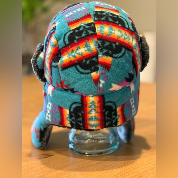 Unisex Adult Faux Fur Trapper Hat Southwestern Inspired Pattern - Picture 5 of 6